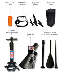 Paddle Board Stand Up Sup Şişme Sörf Tahtası 335*75*15 cm