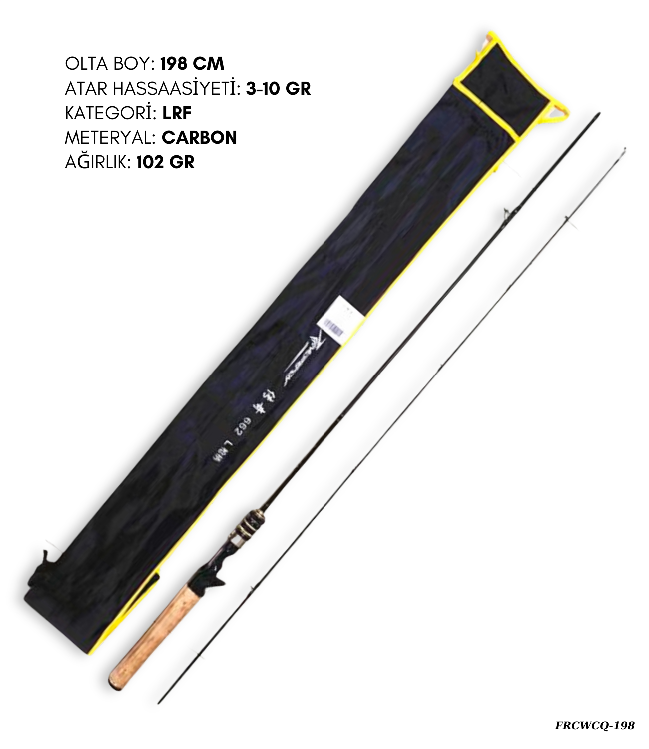 POYRAZ Lrf Olta Kamış 198 cm Carbon 3-10GR Atarlı 1.98m FRCWCQ-198