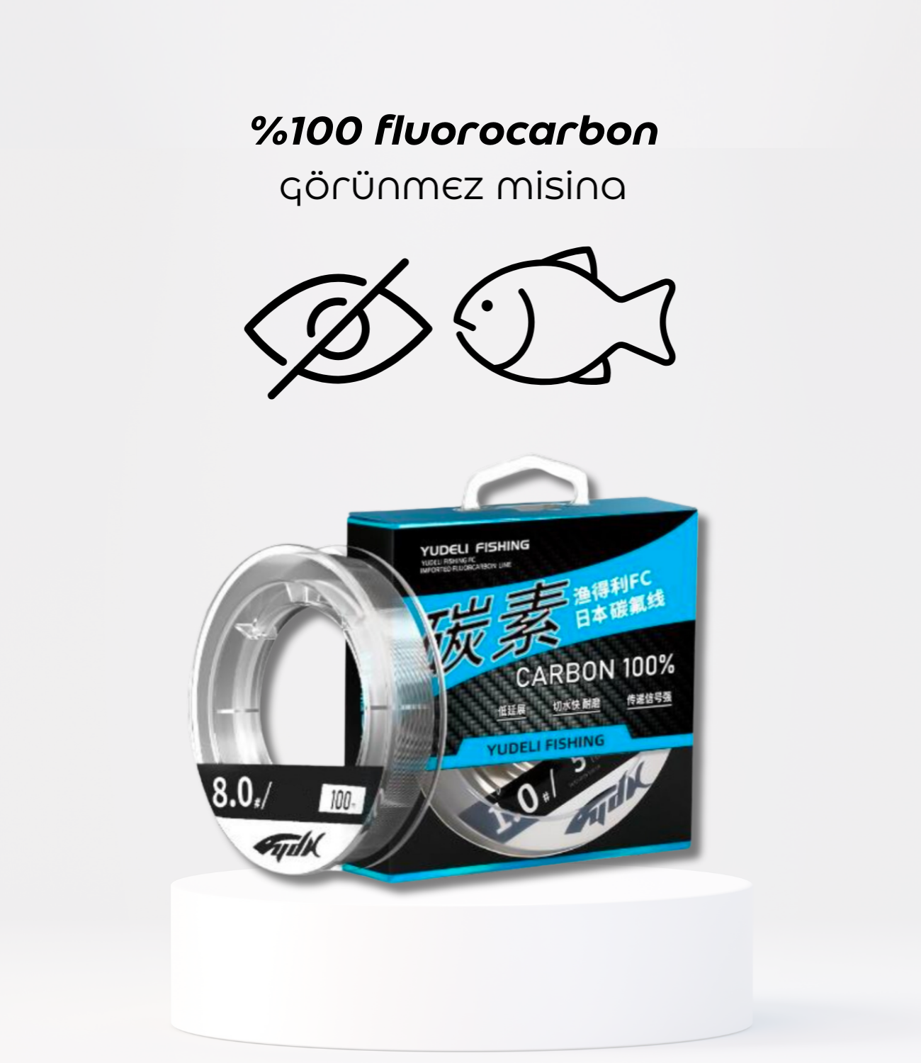 POYRAZ Fluorocarbon Misina Lider Misinası %100 Görünmez 0,37 mm