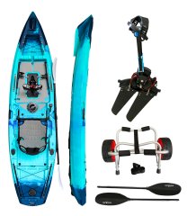 Pedallı Avcı Kanosu Profesyonel Fin Pedal Sistemi Mavi Kano 335x88x34