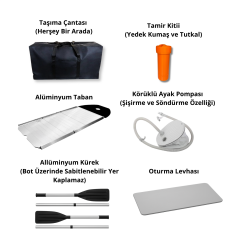 DOLPHIN Şişme Bot 2.40m Zodyak Tip Alüminyum Taban GRİ