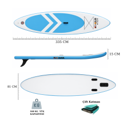 Paddle Board Stand Up Sup Şişme Sörf Tahtası 335*81*15 cm
