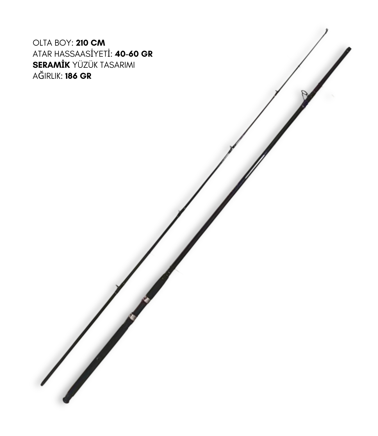 POYRAZ Spin Surf Olta Kamışı 180 cm 40-60 gr Seramik Yüzük FRDZDW180