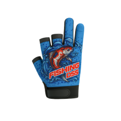 Avcılık Balıkçılık Eldiveni Sportif Avcı Eldiven Terleme Yapmaz Mavi Desen