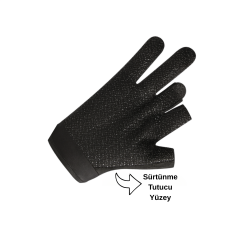 Avcılık Balıkçılık Eldiveni Sportif Avcı Eldiven Terleme Yapmaz Siyah Desen