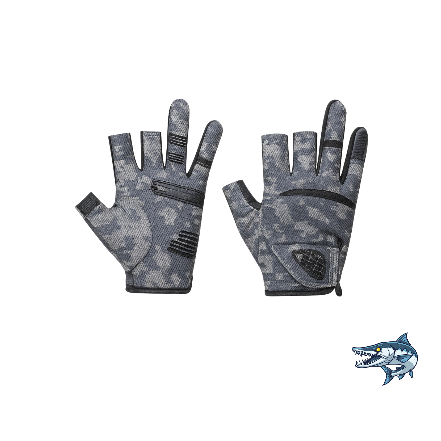 Avcılık Balıkçılık Eldiveni Sportif Avcı Eldiven Terleme Yapmaz Gri Desen