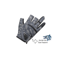Avcılık Balıkçılık Eldiveni Sportif Avcı Eldiven Terleme Yapmaz Gri Desen