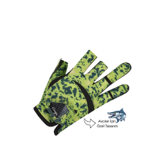 Avcılık Balıkçılık Eldiveni Sportif Avcı Eldiven Terleme Yapmaz Yeşil Desen