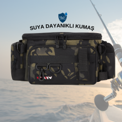 Avcı Balıkçı Çantası Balık Aksesuar Çantası Su İtici Yeşil Kamuflaj