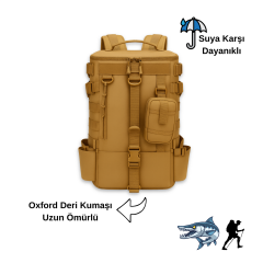 Dağcı Avcı Çantası Su İticili Çok Gözlü Outdoor Sırt Çantası Camel