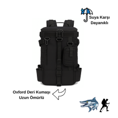 Dağcı Avcı Çantası Su İticili Çok Gözlü Outdoor Sırt Çantası Siyah