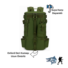 Dağcı Avcı Çantası Su İticili Çok Gözlü Outdoor Sırt Çantası Yeşil
