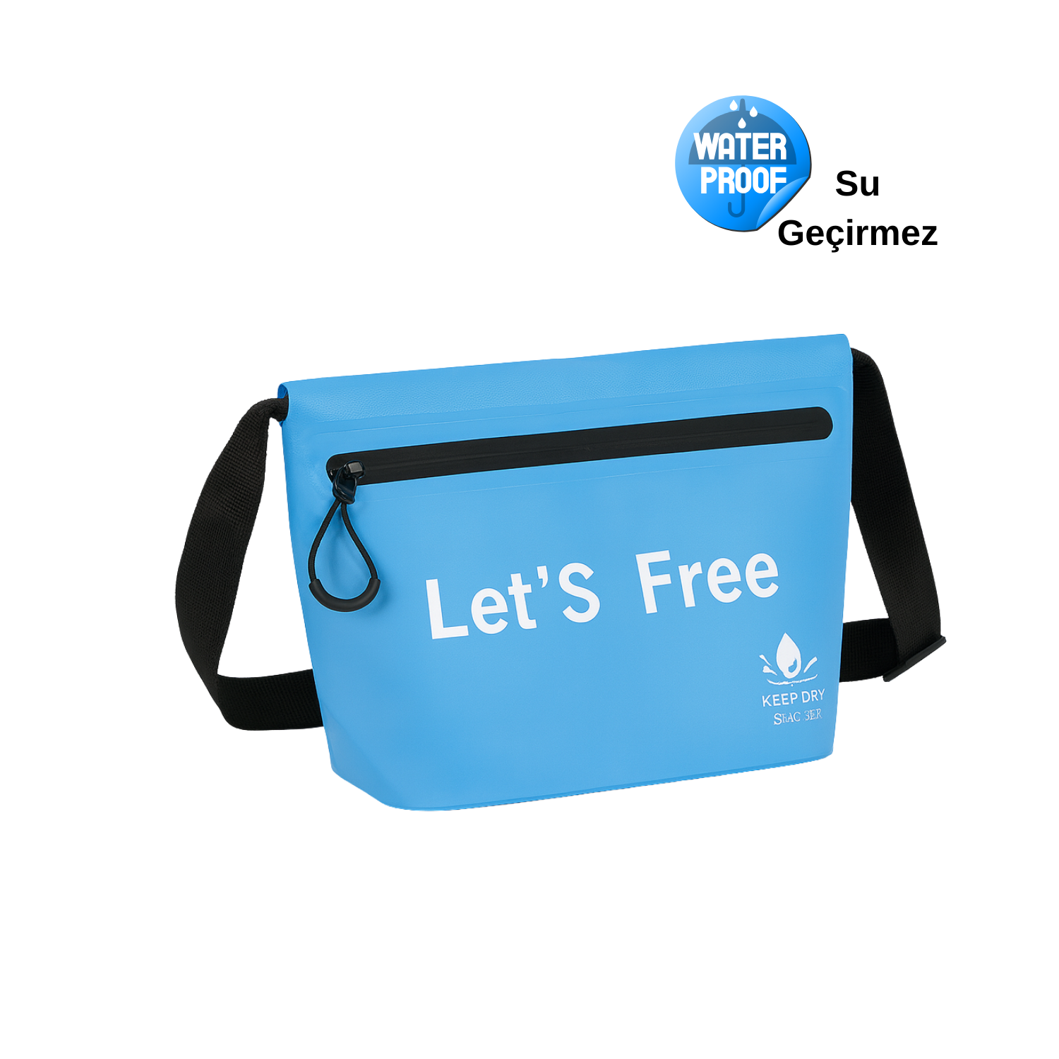 Su Geçirmez Pratik Pvc Çanta Doğa Sporları Çantası Mavi