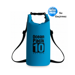 Su Geçirmez 10 LT Su Sporları Çantası Kilitli Çanta Ocean Mavi