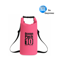 Su Geçirmez 10 LT Su Sporları Çantası Kilitli Çanta Ocean Pembe