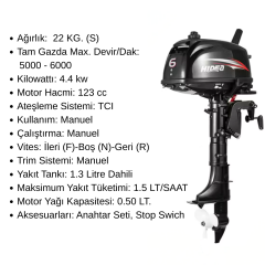Hidea 6 Hp Kısa Şaft Deniz Motoru