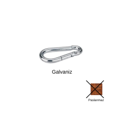 Karabina Galvaniz 10mm Paslanmaz