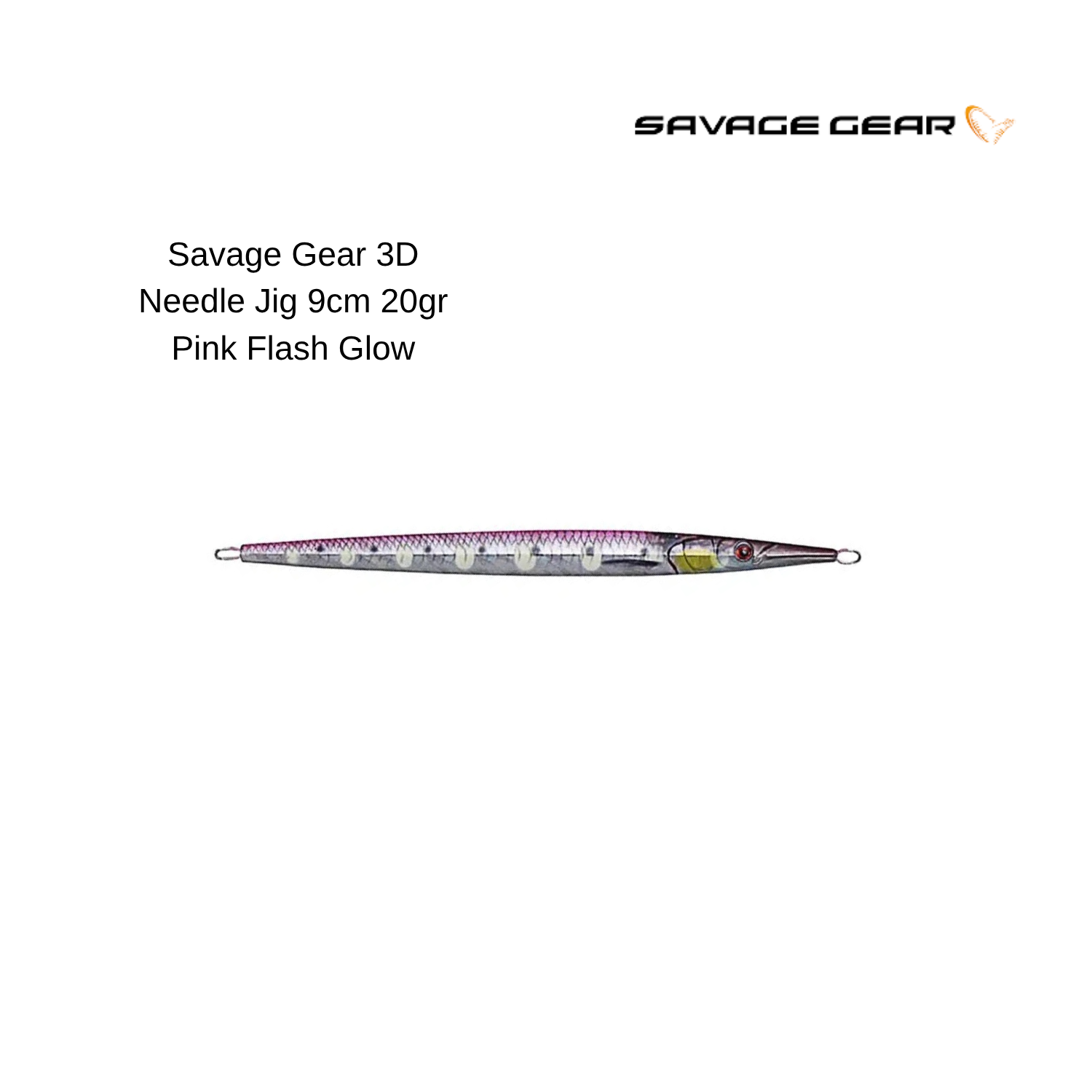 Savage Gear 3D Needle Jig 9cm 20gr Pink Flash Glow Dots PHP