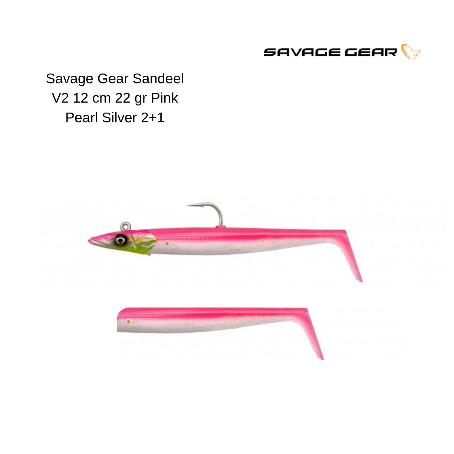 Savage Gear Sandeel V2 12 cm 22 gr Pink Pearl Silver 2+1