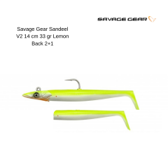 Savage Gear Sandeel V2 14 cm 33 gr Lemon Back 2+1