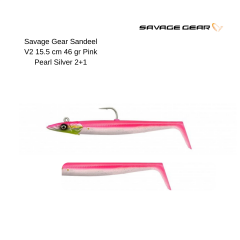 Savage Gear Sandeel V2 15.5 cm 46 gr Pink Pearl Silver 2+1