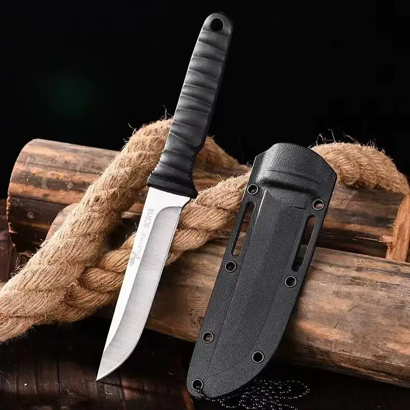 Valkyrie 9CR18 Çelik Boyun Askılı Kılıflı Kamp Av Bıçağı Siyah