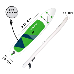 Dolphin Paddle Sup Board 330x79x15 Yeşil Çift Katman