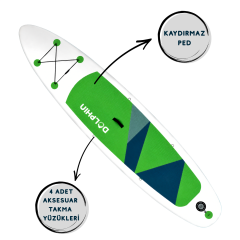 Dolphin Paddle Sup Board 330x79x15 Yeşil Çift Katman