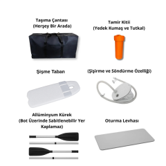 DOLPHIN Şişme Bot 2.40m Zodyak Tip Şişme Taban BEYAZ