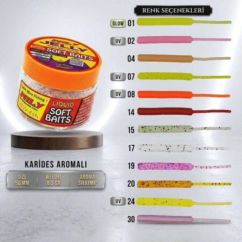 Wily Jelly 50 Mm 0,30 Gr Color30 Pcs20